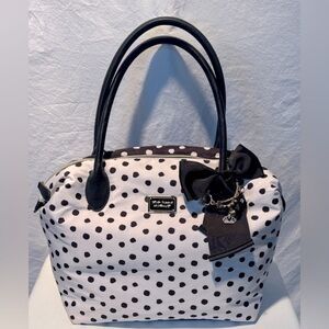 Betsey Johnson Black and White Polka Dot Tote